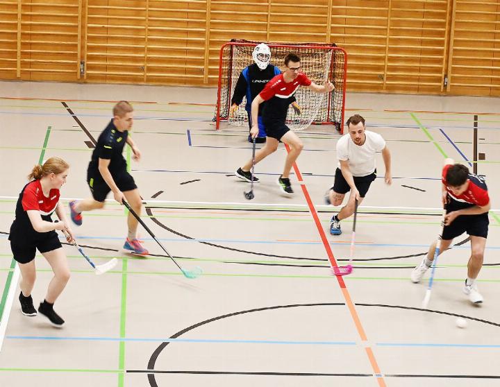Das Unihockey-Mixed-Turnier in Niederrohrdorf bildete den Abschluss der Kreisspielwoche. Foto: sl