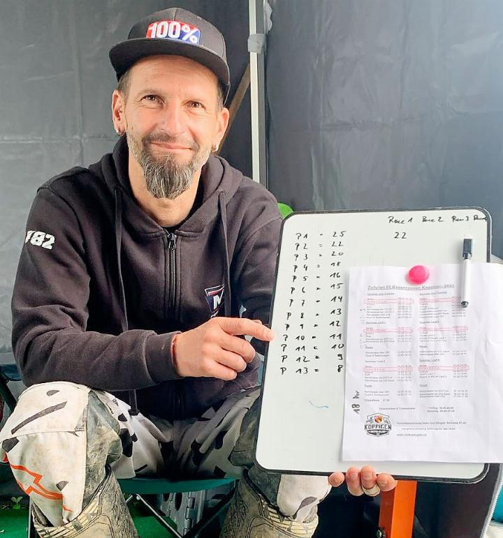 Dennis Fischer hats mit Rechnen. Er fährt mit dem Rechenschieber zu seinem zweiten Pitbike-Schweizermeistertitel. Fotos: zVg