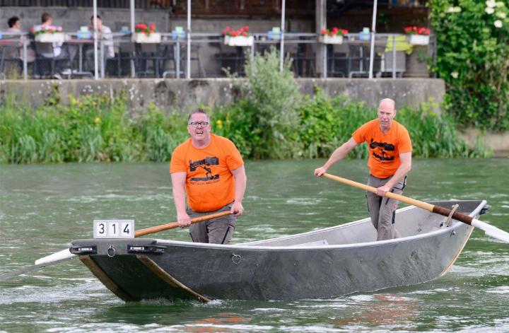 Presseprecher Pascal Graf (l.) und Vereinspräsident Stefan Höhn am Wasserfahrer-Wettkampf in Bremgarten. Fotos: zVg