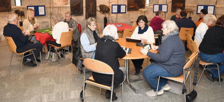 In der Bibliothek traf sich am vergangenen Mittwoch eine gesellige Runde zum Spielnachmittag. Fotos: leh