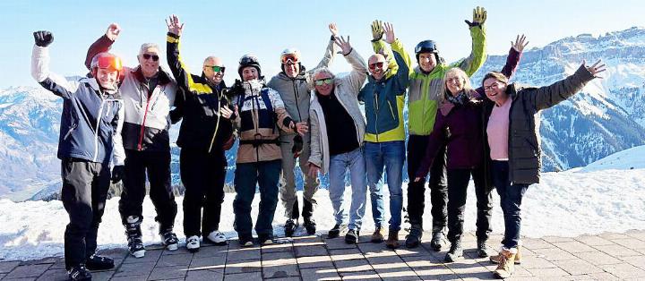 Der Mellinger Gewerbeverein geniesst Sonne und Schnee in den Flumserbergen. Foto: zVg