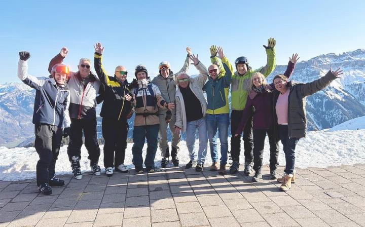 Die ganze Gruppe vom Gewerbeverein Mellingen in den Flumserbergen.