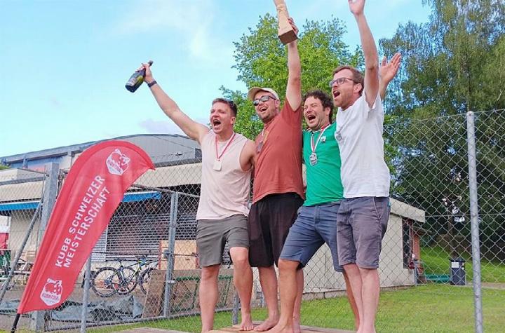 Das Schweizer-Meisterschaft-Podest 2024 in der Kategorie Einzel: 2. Platz Christoph Fischer (v. l.), 1. Platz Patrick Wyss, 3. Platz Fabian Baumgartner, 4. Platz Johannes Haslimeier. Wer steht 2025 auf dem Podest? Foto: zVg