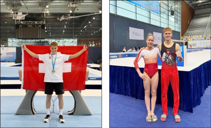Ben Schumacher (17) holte Gold am Pferdpauschen, Silber am Barren und wurde 5. in der Kategorie Mixed mit seiner Schwester Lia (15). Fotos: zVg