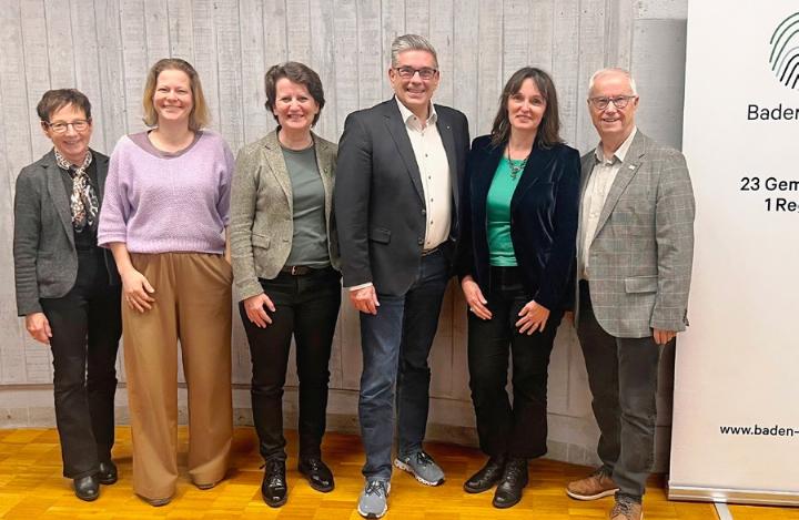 Die neue Führung von Baden Regio: Silvia Schorno, Fiona Mera, Marianne Stänz, Markus Schneider, Györgyi Schaeffer, Markus Mötteli (v. l.). Foto: zVg