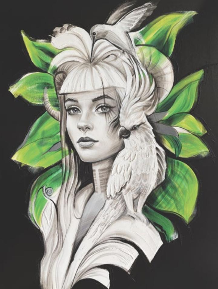 Aussdrucksstarke Frauenporträts sind an der Kunstausstellung zu sehen.