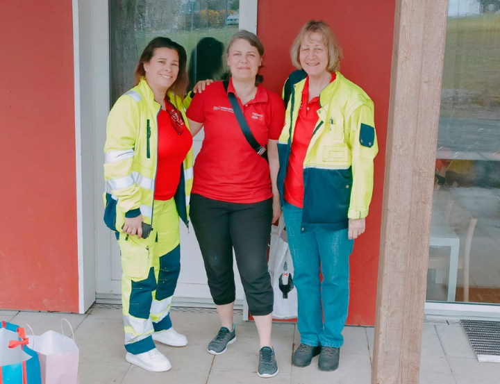 Samariterinnen besuchten den Kindergarten am Bach in Stetten. Foto: zVg