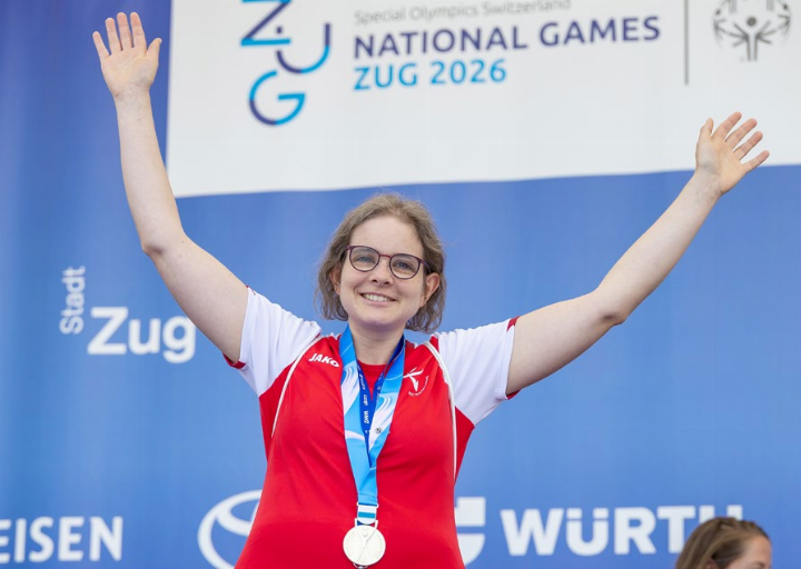 Sophia Hutter aus Niederrohrdorf gewann im Schwimmen. Foto: zVg