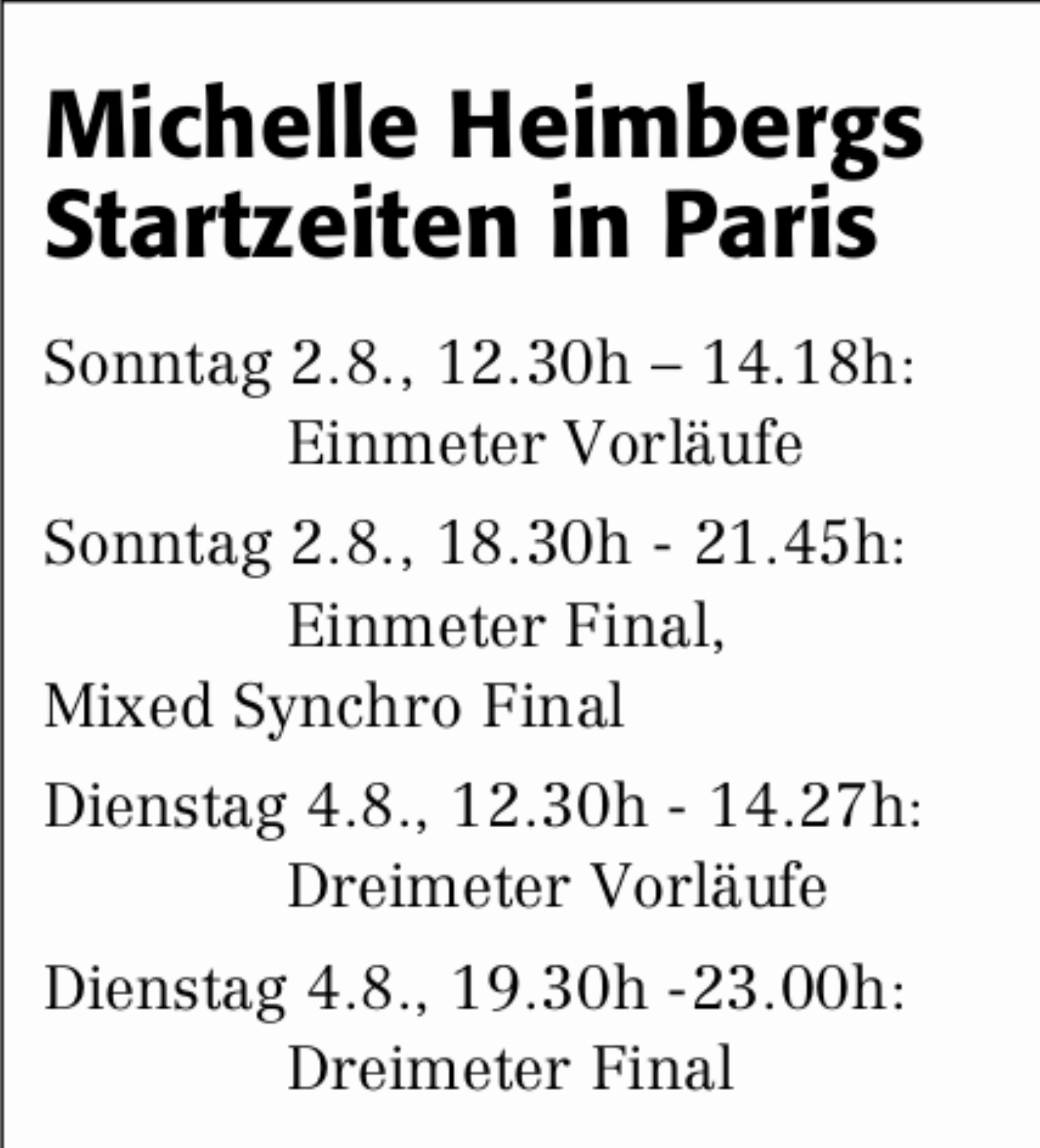Am Sonntag startet Heimberg in die EM - Das Bild wird blockiert. – Möglicherweise durch einen aktiven Adblocker.