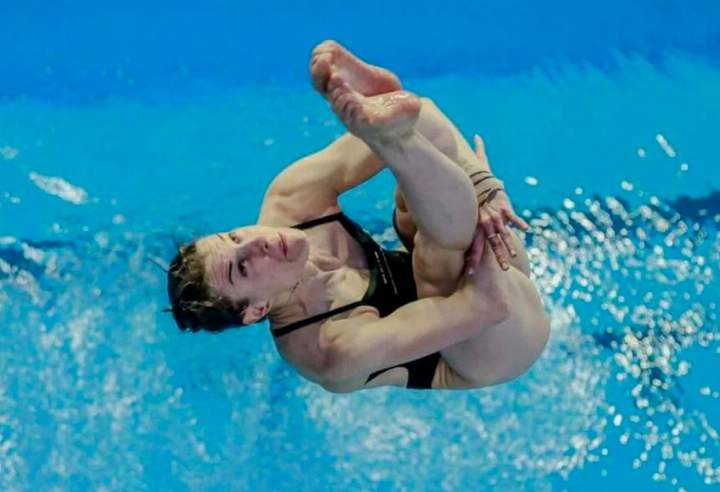 Michelle Heimberg holt vom 1-Meter-Brett Silber. Heute Dienstag wird sie versuchen, ihren Titel vom 3-Meter-Brett gegen Chiara Pellacani zu verteidigen, die vom 1-m-Brett Gold gewonnen hat. Foto: zVg/Antoine Saito/World Aquatic