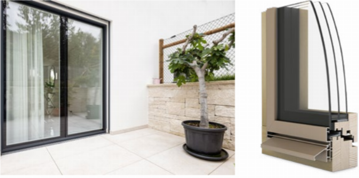 Bei Holz/Aluminium-Fenstern Ego®SelectionPlus bildet das Stufenglas das Highlight der Ästhetik – von aussen sind keine Aluminiumprofile sichtbar, was besonders bei 2-flügligen Fenstern optisch sehr schön ist.